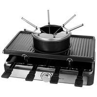 Emerio Raclette-Grill-Fondue-Kombi RG-124930 schwarz B/H/L: ca. 27x16,5x44 cm Raclette-Fondue-Kombi RG-124930 - schwarz/silber (44,00/27,00/16,50cm) - Emerio