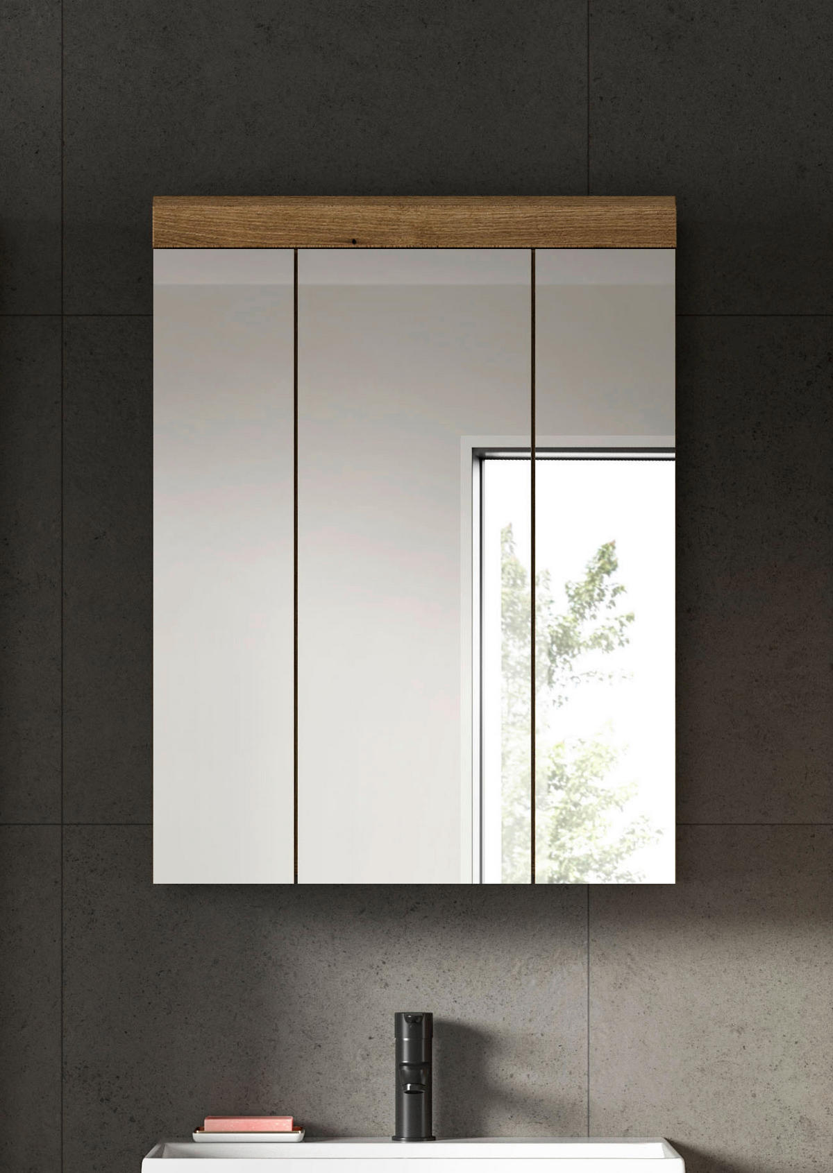 Spiegelschrank Scout Evoke Oak Nachbildung Spiegel B/H/T: ca. 60x79x18 cm Scout - (60,00/79,00/18,00cm) - xonox.home
