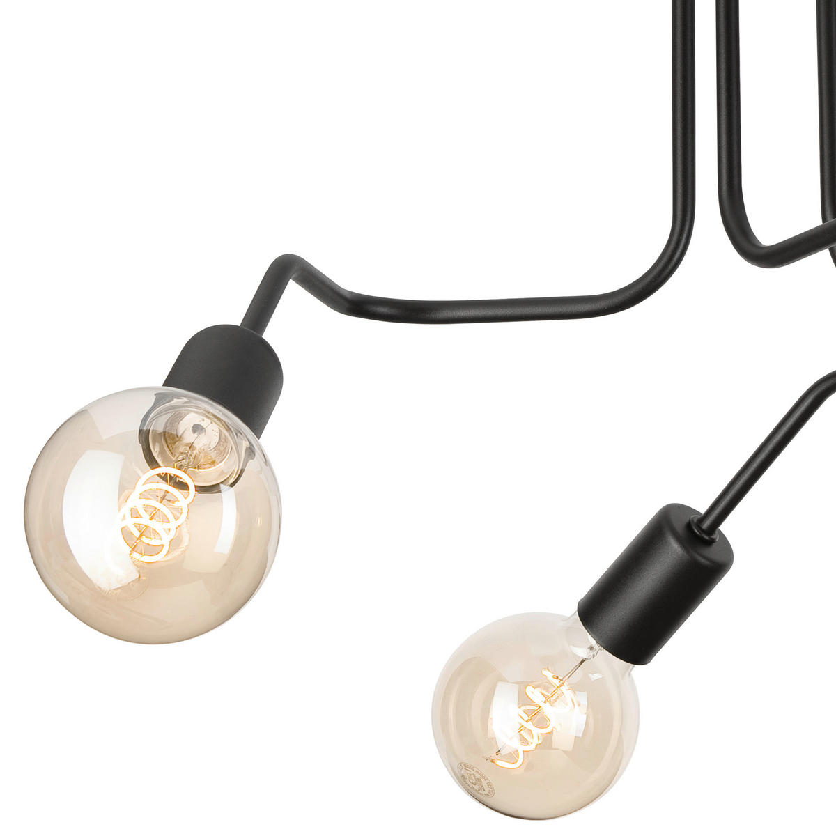 Lamkur Deckenleuchte DOMINO 51215 schwarz Stahl H/L: ca. 40x55 cm E27 3 Brennstellen Domino - schwarz (55,00cm) - Lamkur