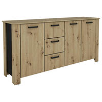 Sideboard FARO Eiche schwarz B/H/T: ca. 160x84x40 cm FARO - Eiche/schwarz (160,00/84,00/40,00cm) - byLIVING