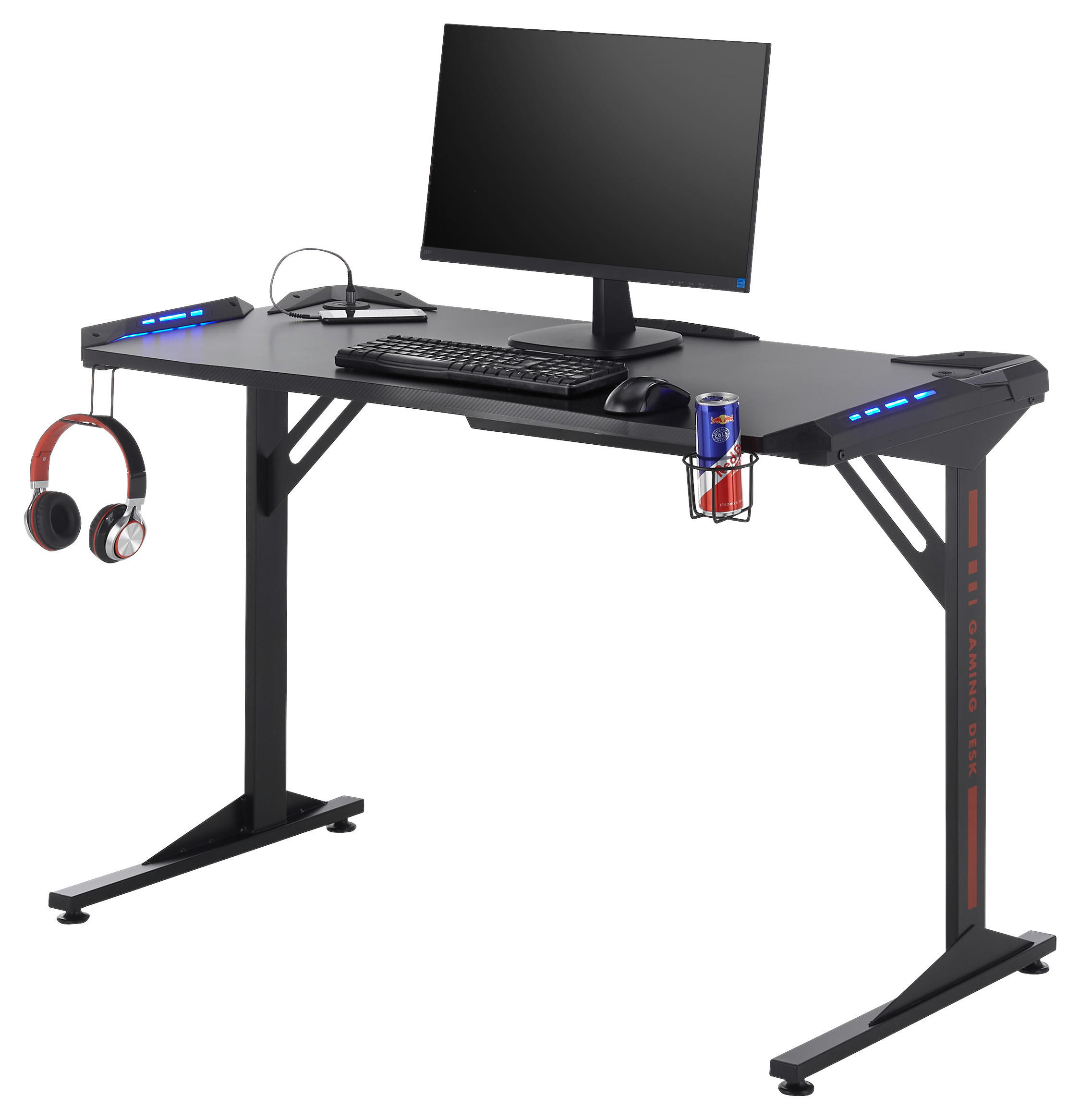 Gaming-Schreibtisch BC 3110 schwarz Carbon Optik B/H/T: ca. 119x78x60 cm BC 3110 - schwarz (119,00/78,00/60,00cm)