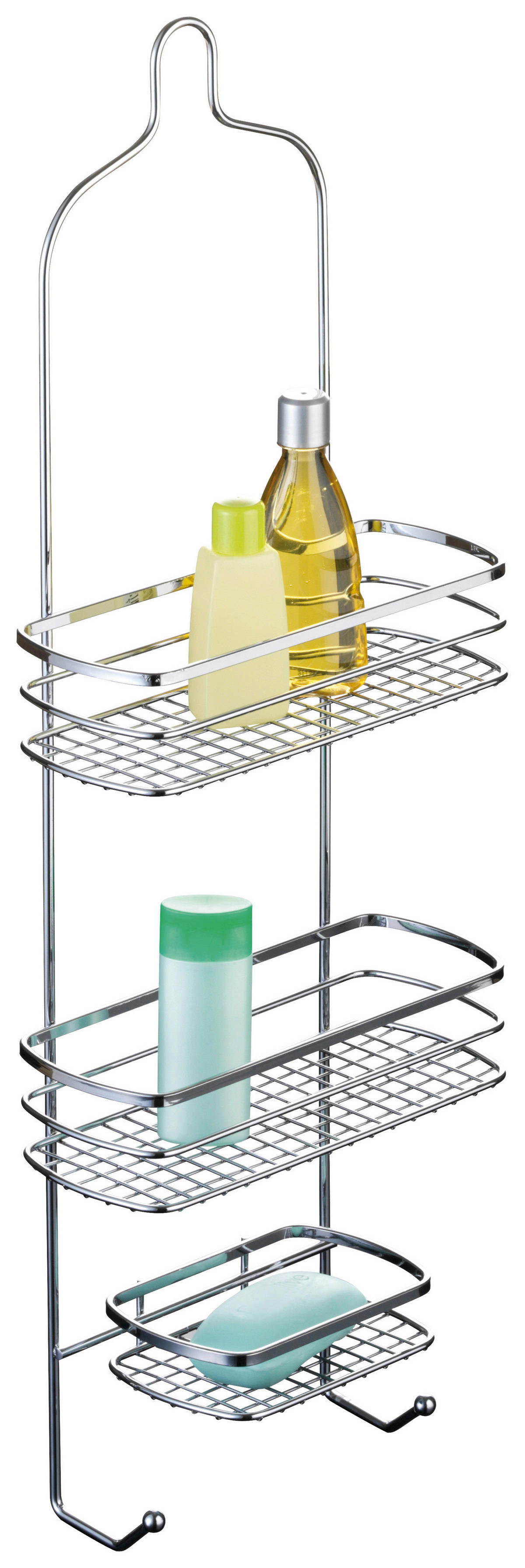 Dusch-Hängeregal Chrom Edelstahl B/H/T: ca. 22x62x10 cm Duschregal_Cassandra 280873 - Chrom (22,00/62,00/10,00cm) - Axentia
