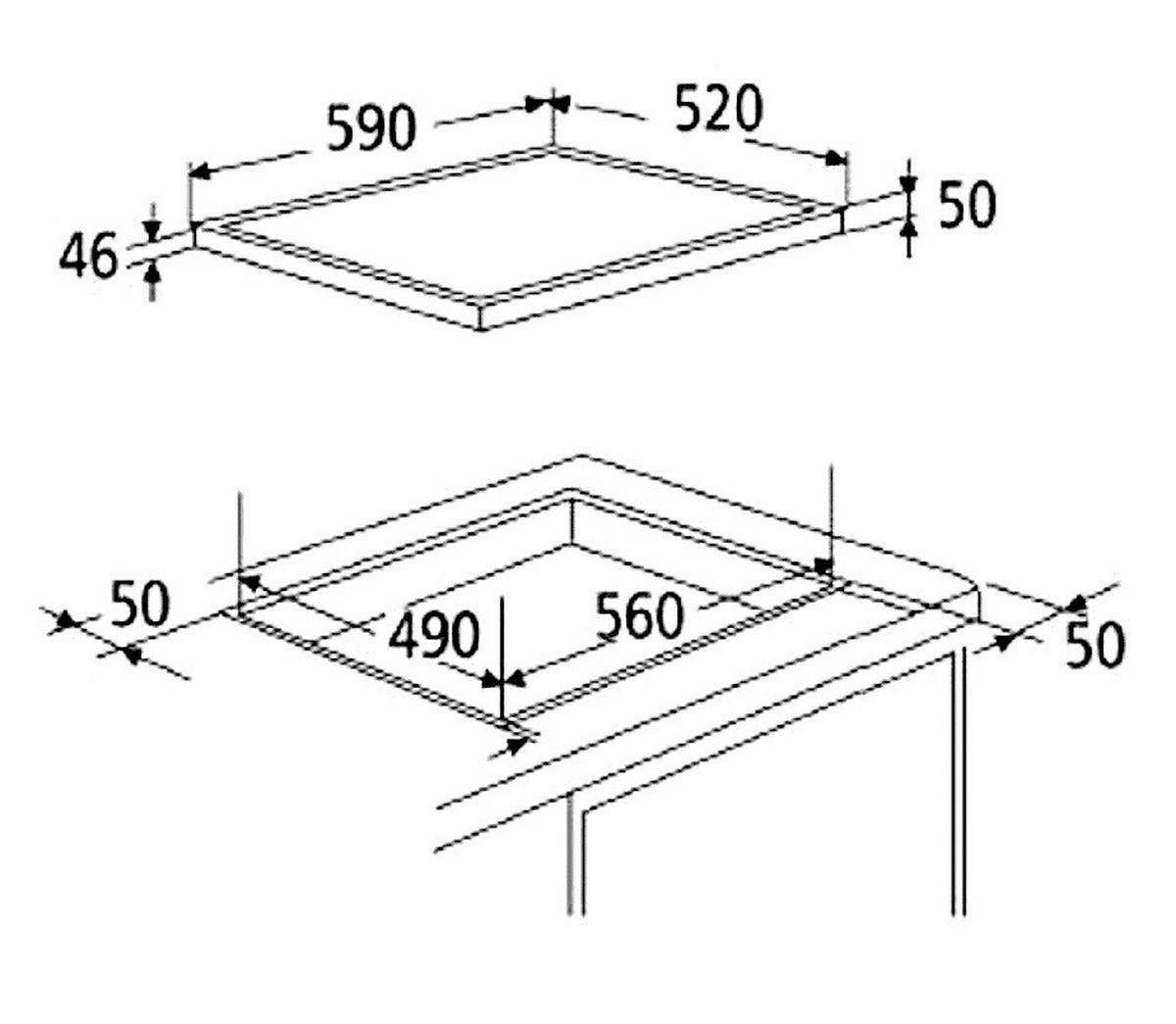 PKM Glaskeramikkochfeld KF4 G B/H/T: ca. 59x5,1x52 cm KF4 G - (59,00/5,10/52,00cm) - PKM