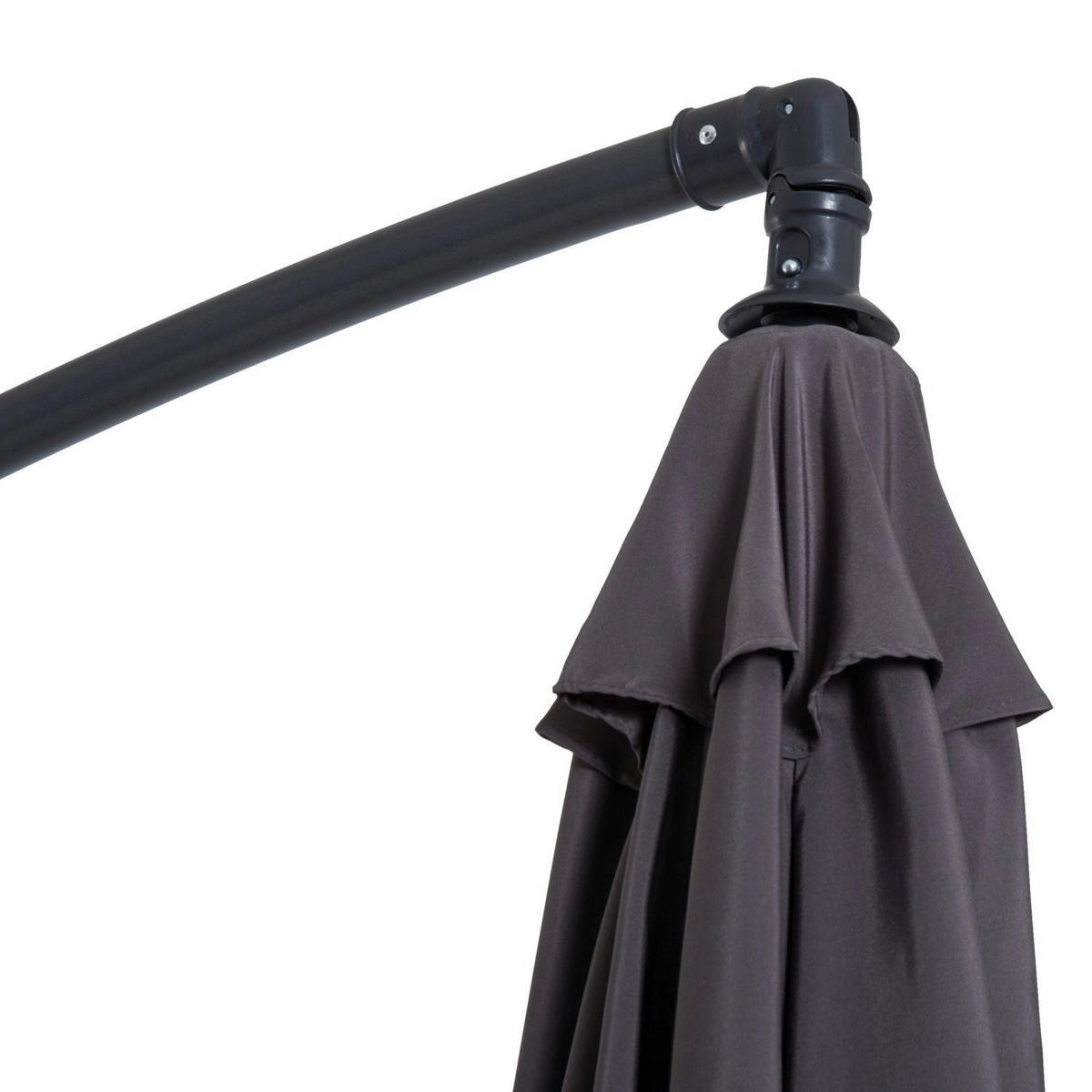 Outsunny Ampelschirm grau Stahl H/D: ca. 250x300 cm Ampelschirm - grau (300,00/250,00cm) - Outsunny