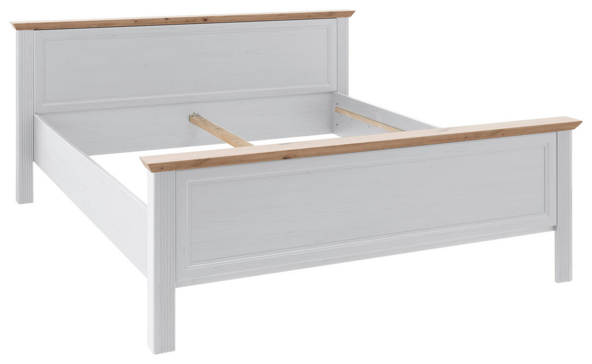 Bett Jasmin Eiche weiß B/H/T: ca. 205x98x215 cm Liegefläche B/L: ca. 180x200 cm Jasmin - Eiche/weiß (205,00/98,00/215,00cm)