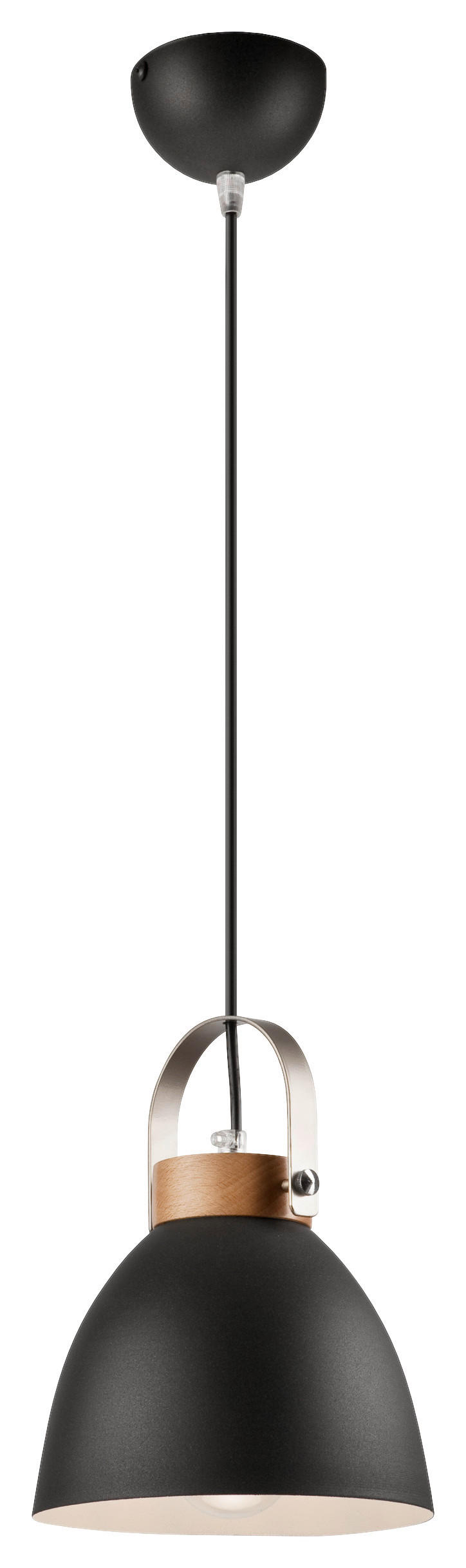 Lamkur Pendelleuchte DANIELLE 31767 Graphit Holz Stahl H/L: ca. 81x18 cm E27 1 Brennstellen Danielle - Graphit (18,00cm) - Lamkur