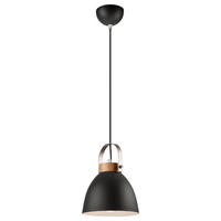 Lamkur Pendelleuchte DANIELLE 31767 Graphit Holz Stahl H/L: ca. 81x18 cm E27 1 Brennstellen Danielle - Graphit (18,00cm) - Lamkur