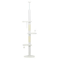 PawHut Kratzbaum weiß Spanplatte B/H/L: ca. 32x255x48 cm Kratzbaum - weiß (48,00/32,00/255,00cm) - PawHut