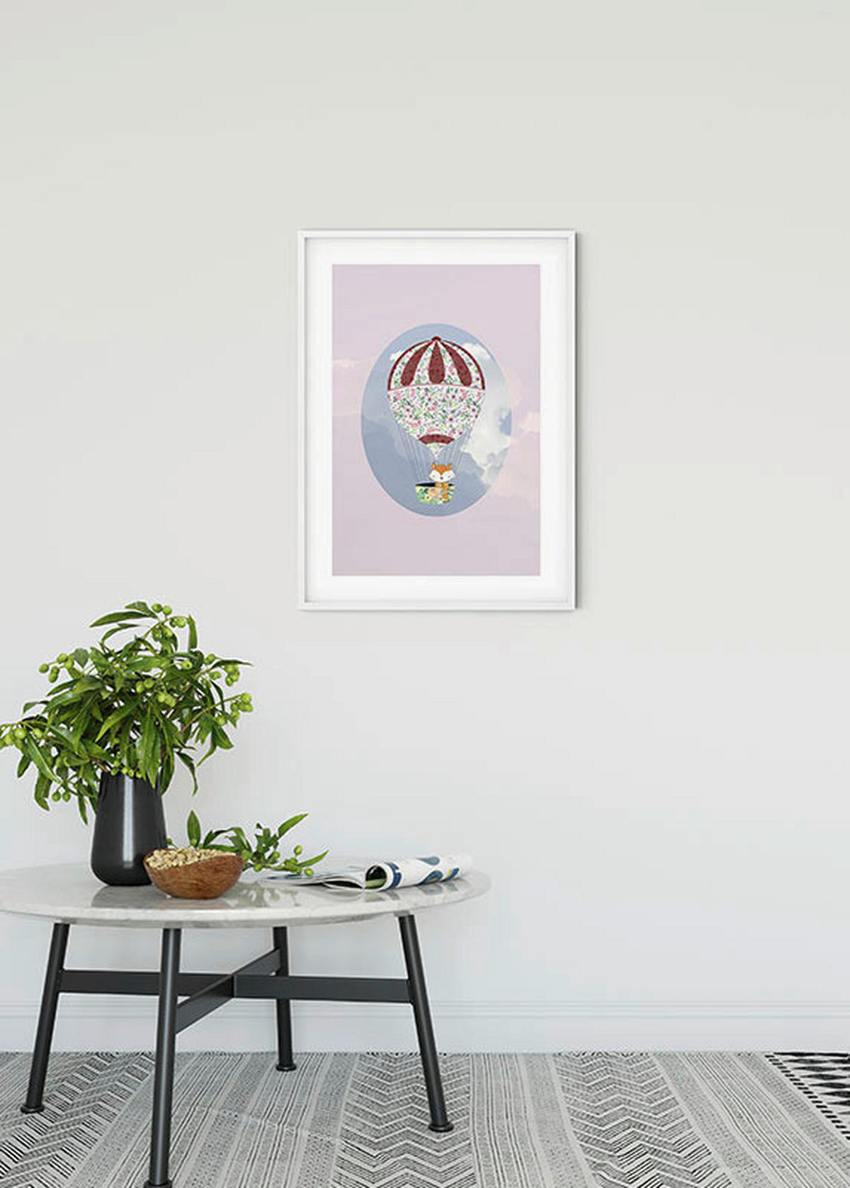 Komar Poster Happy Balloon Rose Luftballons B/L: ca. 50x70 cm Happy Balloon Rose - (50,00/70,00cm) - Komar