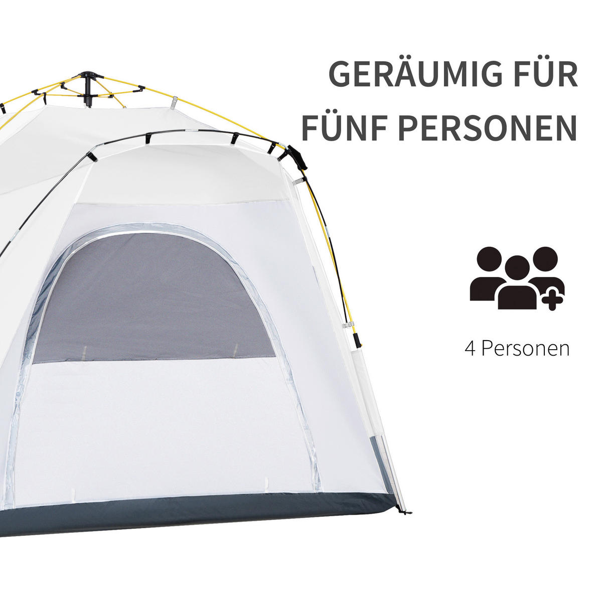 Outsunny Campingzelt hellgrau Aluminium B/H/L: ca. 240x199x240 cm Campingzelt - hellgrau (240,00/240,00/199,00cm) - Outsunny
