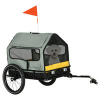 PawHut Hunde-Zubehör grau Polyester B/H/L: ca. 65x132x74 cm Hundeanhänger - grau (74,00/65,00/132,00cm) - PawHut