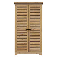Outsunny Gartenschrank Gartenschrank - natur (87,00/46,50/160,00cm) - Outsunny