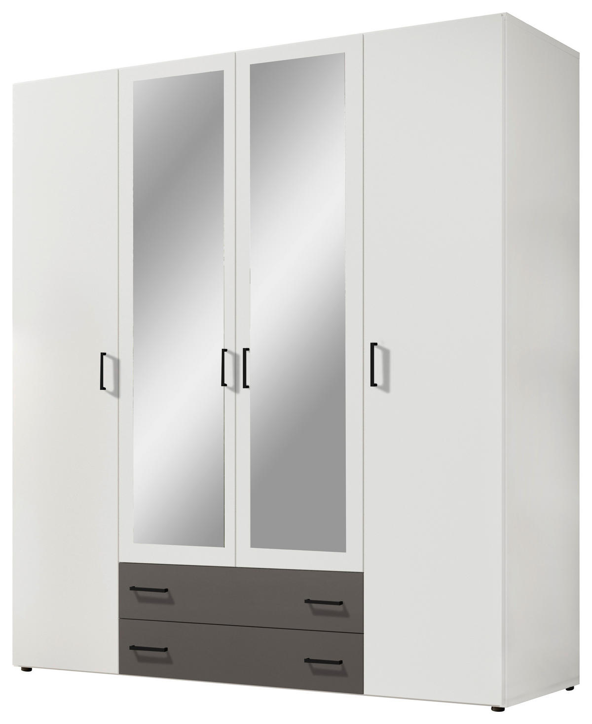 Kleiderschrank Base 4 weiß B/H/T: ca. 161x176x51 cm Base 4 - weiß/Graphit (161,00/176,00/51,00cm)