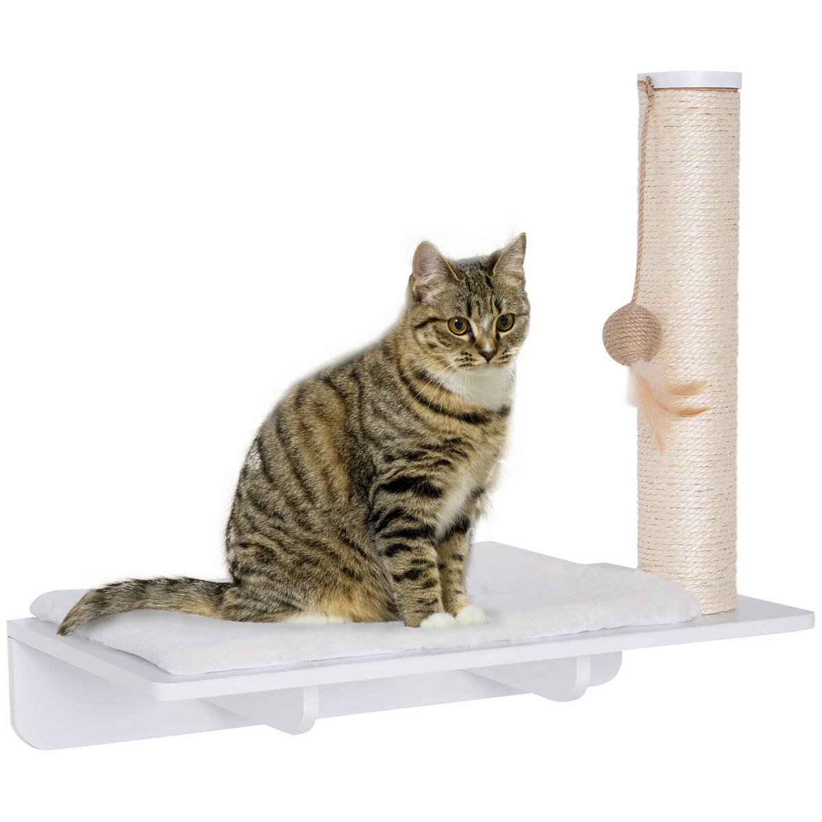 PawHut Kratzbaum weiß MDF B/H/L: ca. 30x50x55 cm Kratzbaum - weiß (55,00/30,00/50,00cm) - PawHut