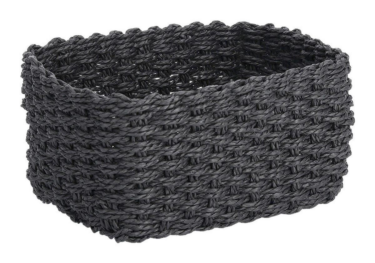 Zeller Aufbewahrungskorb-Set schwarz Papiergeflecht Aufbewahrungskorb-Set_3tlg. - schwarz - Zeller