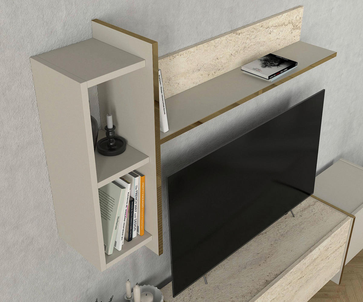 Wohnwand Veyron beige B/H/T: ca. 180x45x32 cm Veyron - beige (180,00/45,00/32,00cm) - moebel17