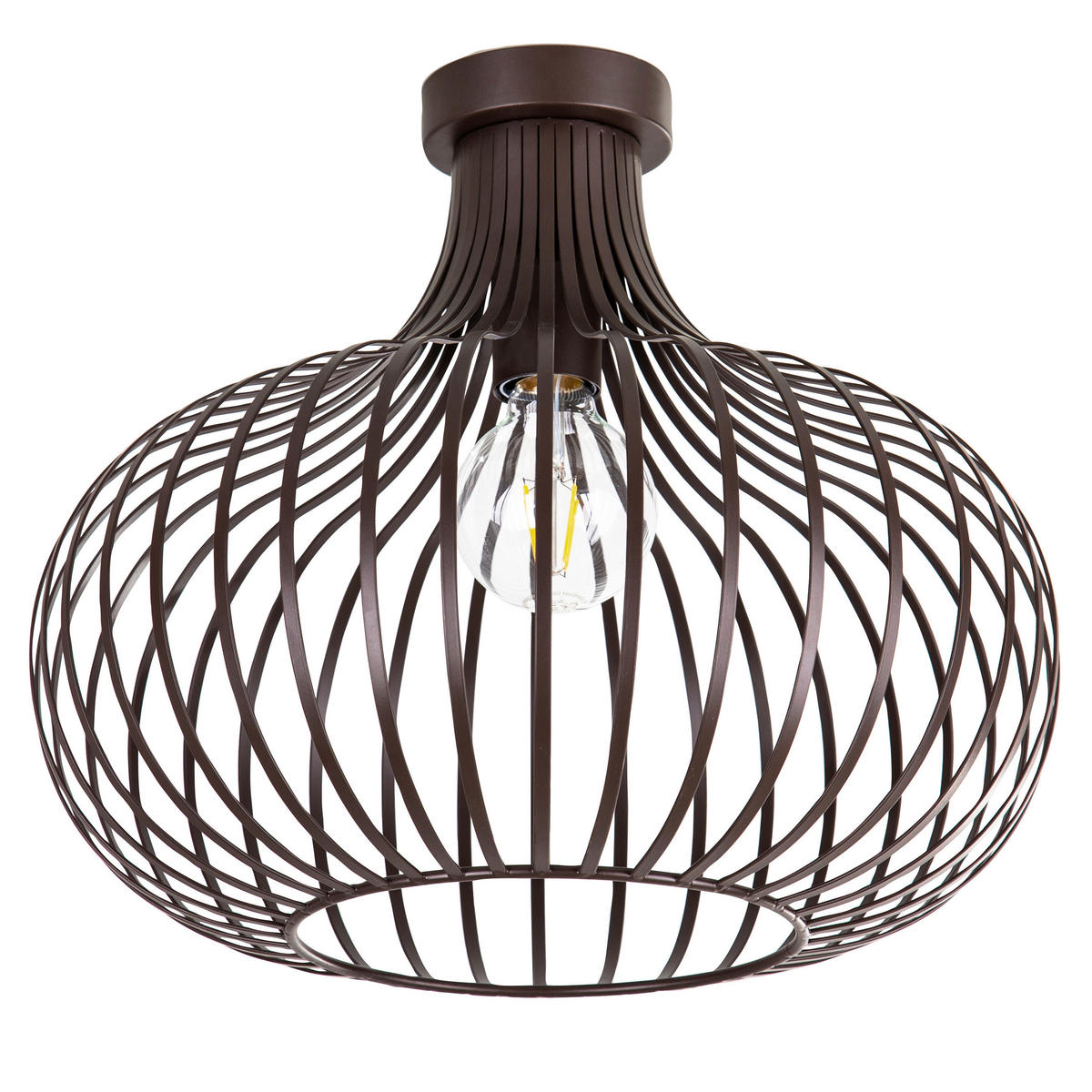 GLOBO Deckenleuchte MATEO 63370111X rost Metall H/D: ca. 35x40 cm E27 1 Brennstellen MATEO - rost (40,00/35,00cm) - GLOBO