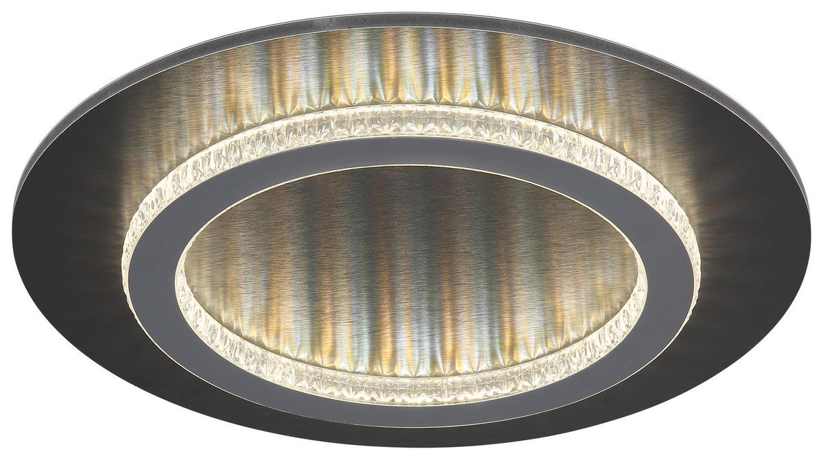 GLOBO LED-Deckenleuchte anthrazit hellgrau mattschwarz Kunststoff Metall H/D: ca. 5,5x35 cm 1 Brennstellen JAYDEN - hellgrau/mattschwarz (35,00/5,50cm) - GLOBO