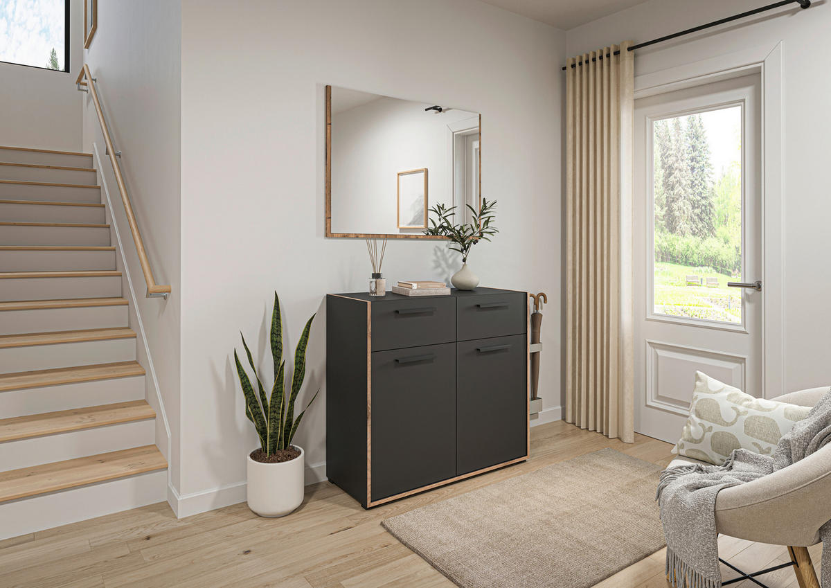 Garderobe Bueno Basalt Nox Oak Nachbildung B/H/T: ca. 95x189x37 cm Bueno - Basalt (95,00/189,00/37,00cm) - xonox.home