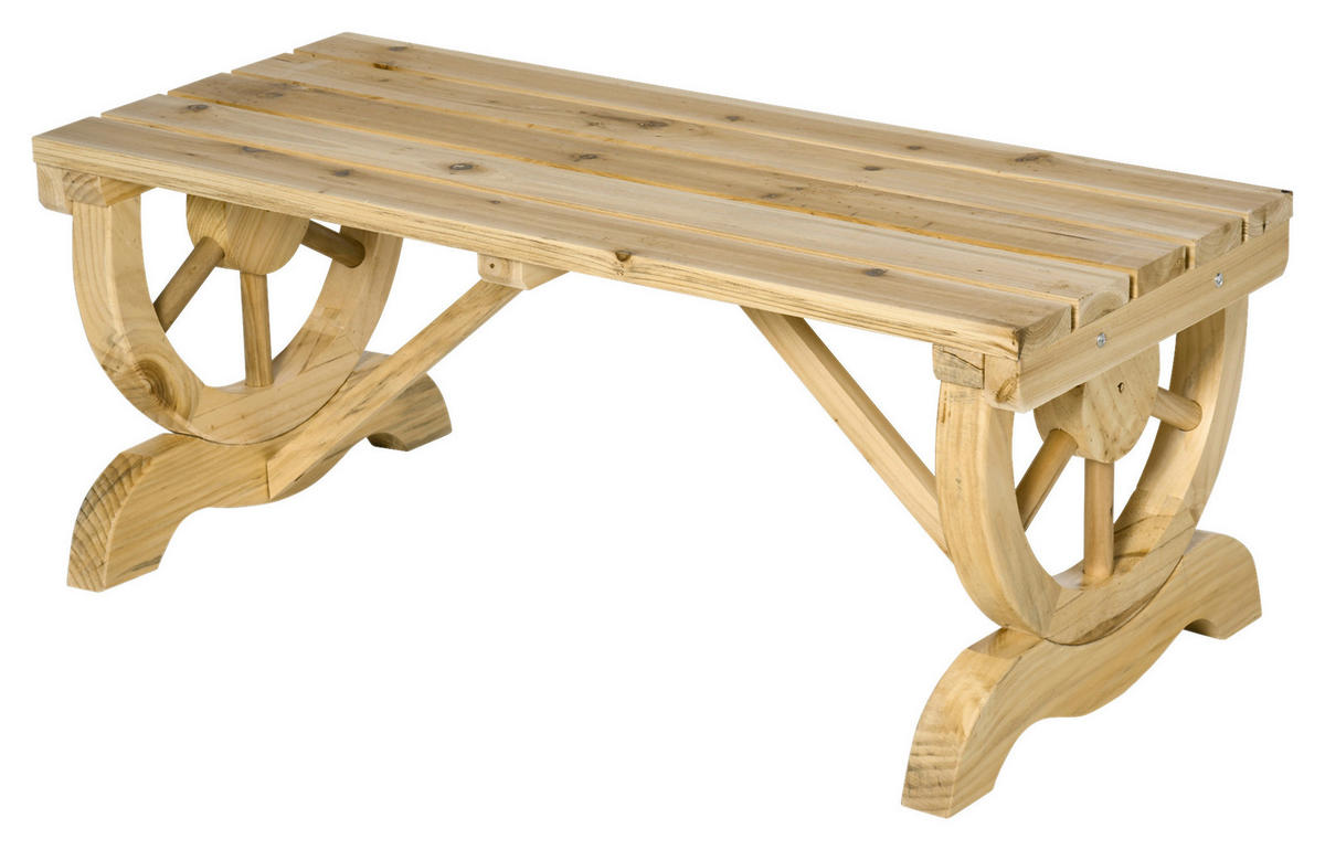 Outsunny Sitzbank natur Holz B/H/L: ca. 50x40x98 cm Sitzbank - natur (98,00/50,00/40,00cm) - Outsunny