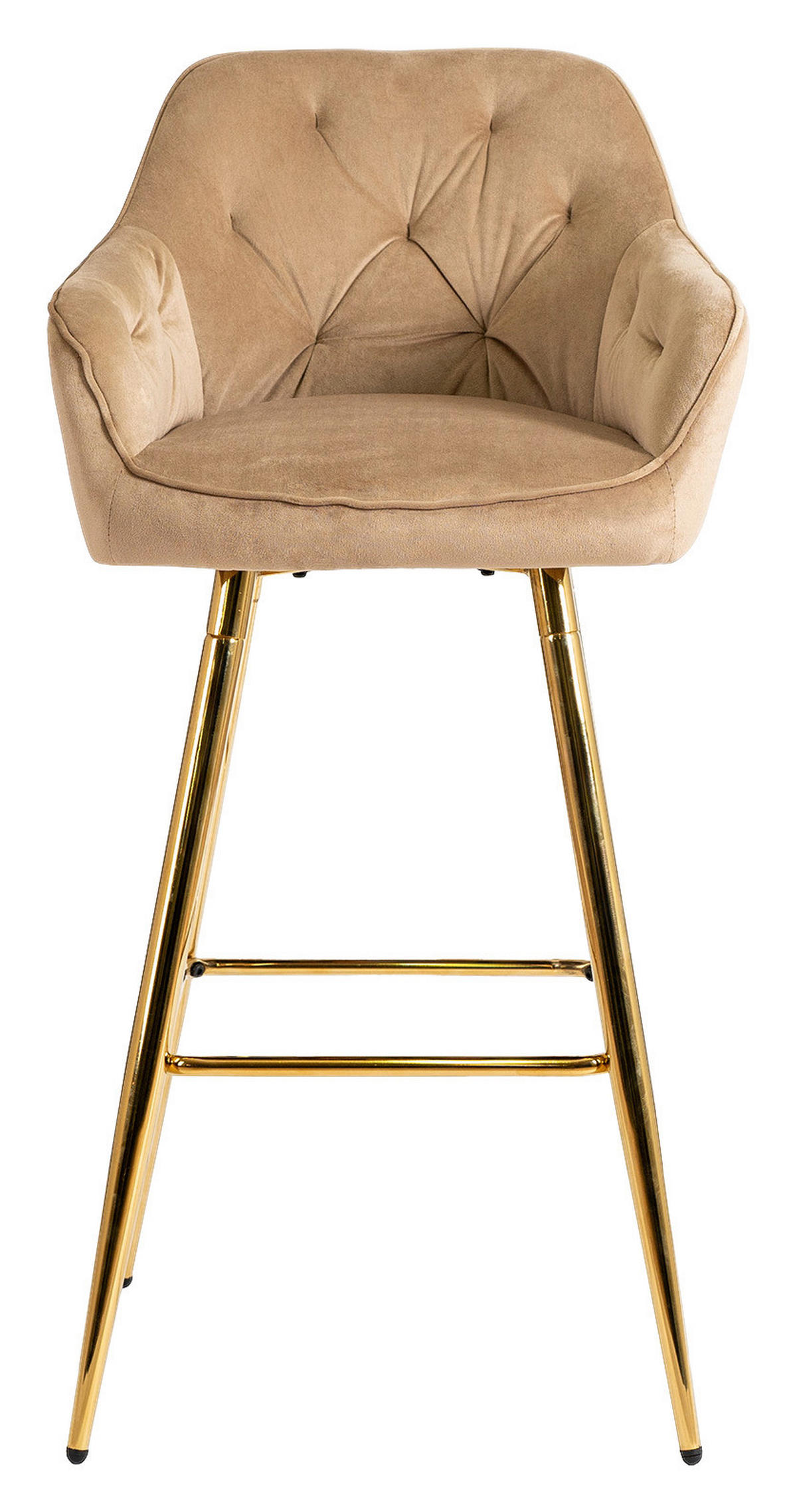 Barhocker SALEM beige Velourstoff B/H/T: ca. 53x105x58 cm SALEM - beige (53,00/105,00/58,00cm) - WIPMEB