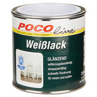 POCOline Acryl Weißlack weiß glänzend ca. 0,25 l Weißlack 250ml - weiß (250ml) - POCOline