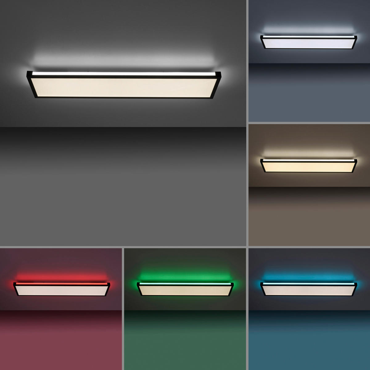 Just Light LED-Deckenleuchte MARIO 11622-18 schwarz weiß Kunststoff Metall B/H/T: ca. 25x7,1x100 cm 2 Brennstellen MARIO - weiß/schwarz (25,00/7,10/100,00cm) - Just Light