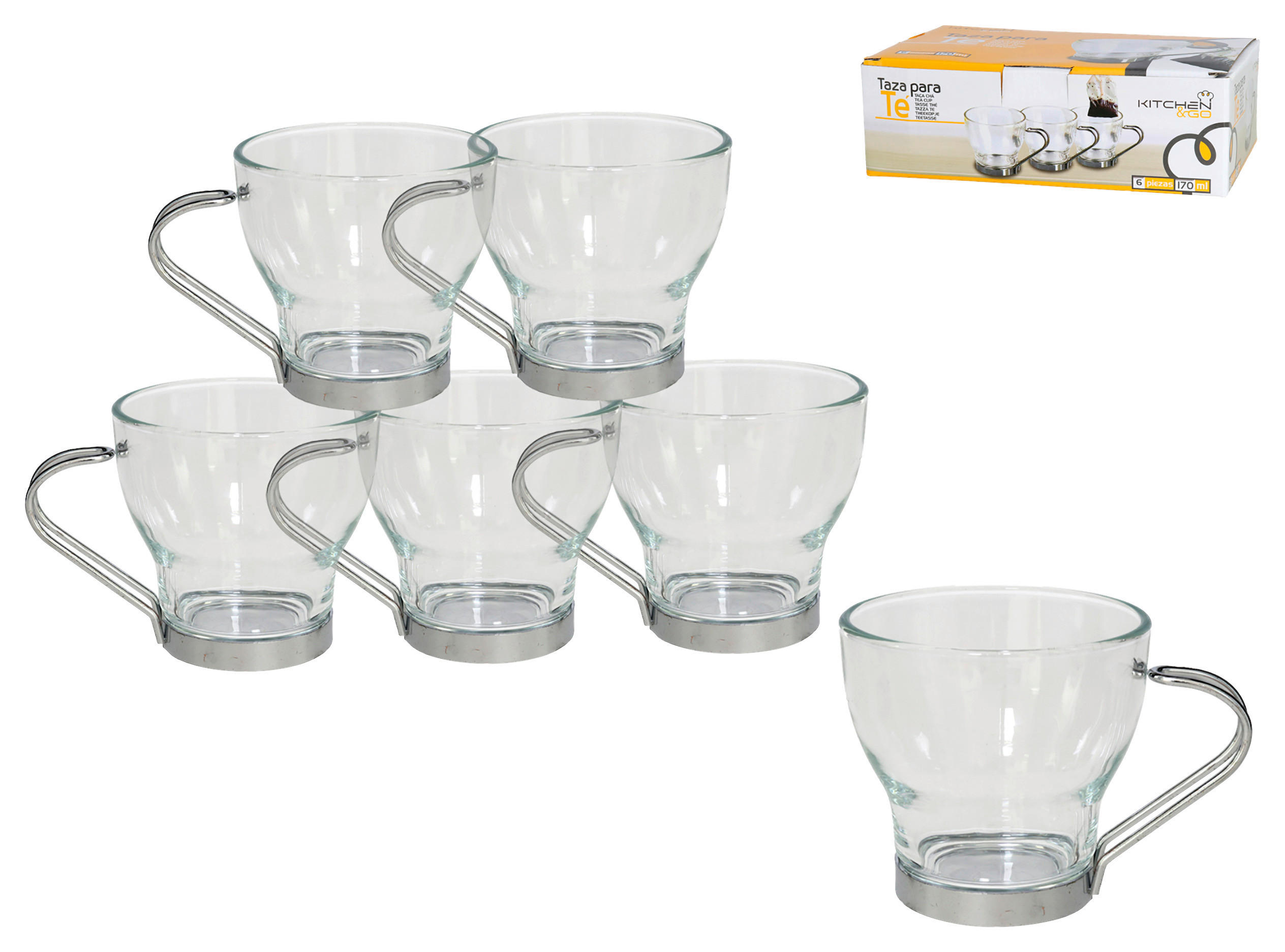 GERIMPORT Kaffeebecherset Crazy transparent Glas