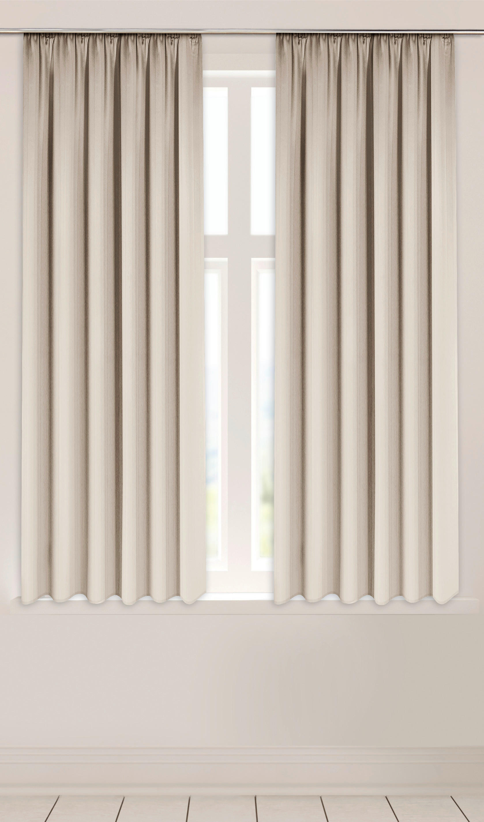 POCOline Verdunklungsvorhang Luna beige B/L: ca. 135x175 cm Luna - beige (135,00/175,00cm) - POCOline
