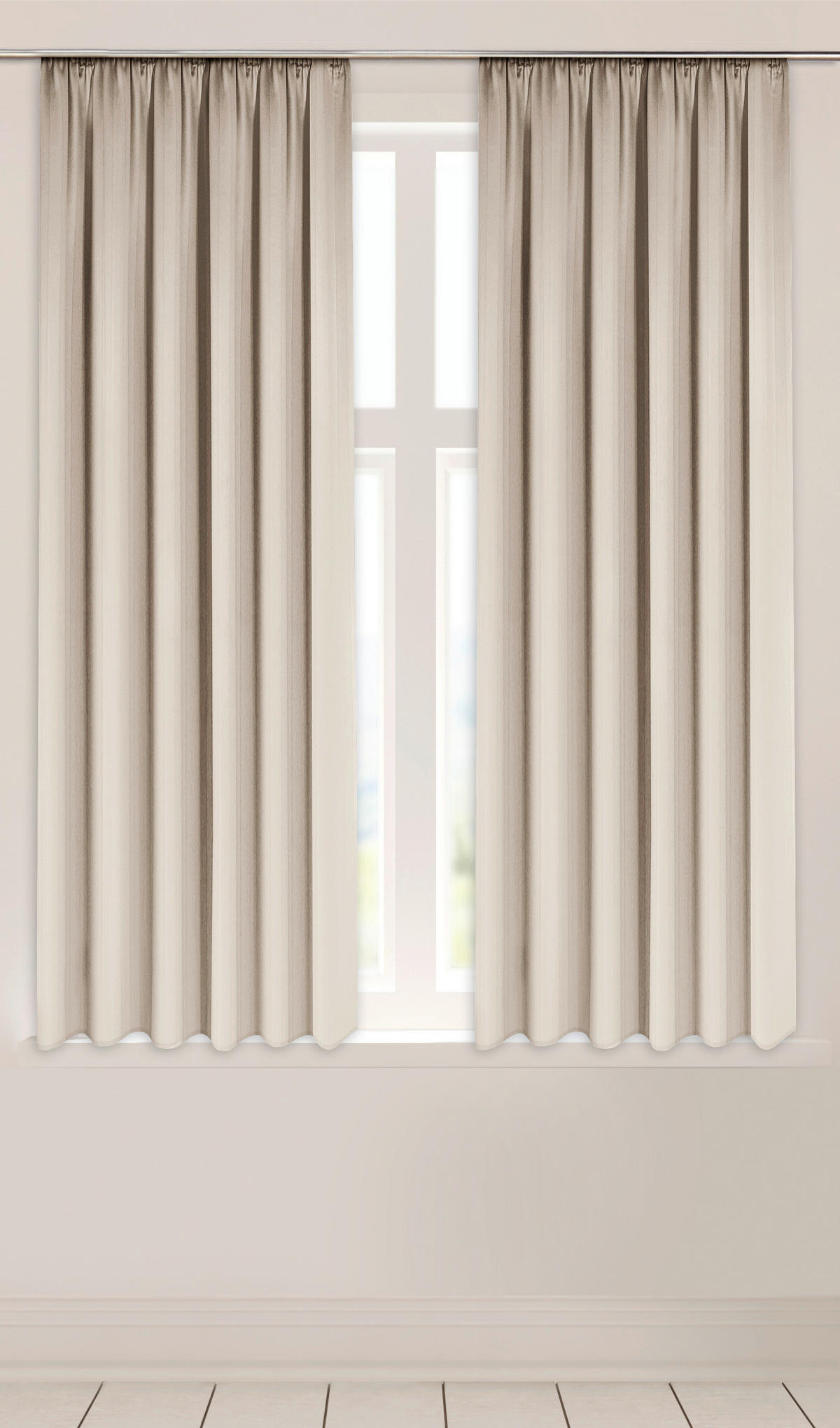 POCOline Verdunklungsvorhang Luna beige B/L: ca. 135x175 cm Luna - beige (135,00/175,00cm) - POCOline