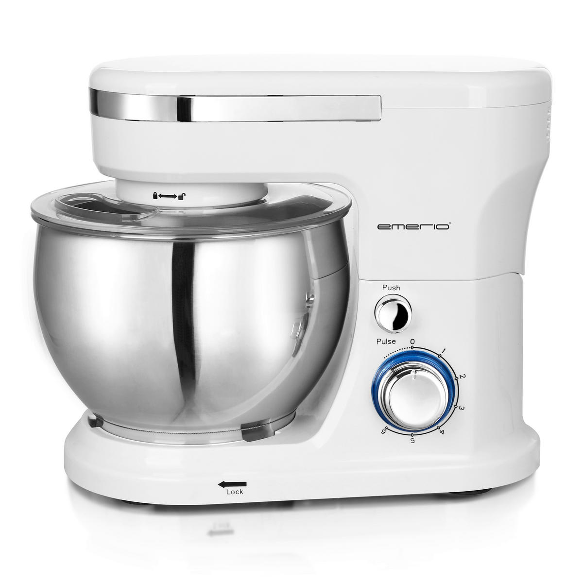 Emerio Küchenmaschine KM-123117 weiß silber Kunststoff Edelstahl B/H/T: ca. 28x24x36 cm Küchenmaschine KM-123117 - weiß/silber (28,00/24,00/36,00cm) - Emerio