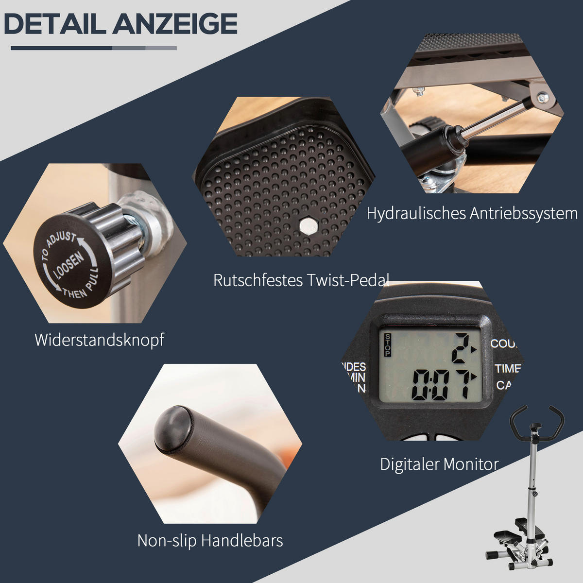 HOMCOM Stepper Stepper - (55,00/53,00/128,00cm) - HOMCOM