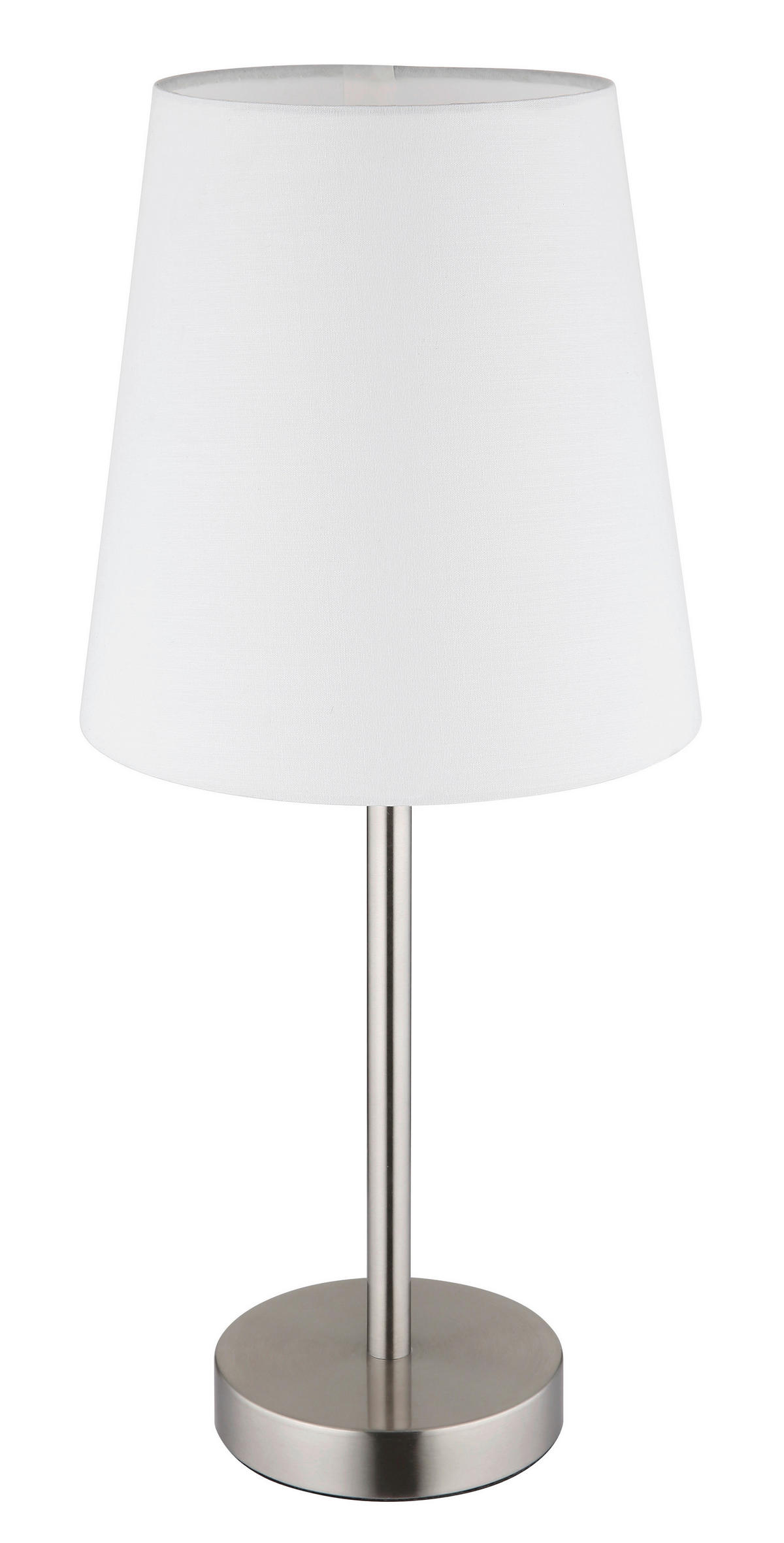 GLOBO Tischleuchte JORIS 50100101 schwarz nickel weiß Textil Metall H/D: ca. 45x20 cm E14 1 Brennstellen JORIS - nickel/weiß (20,00/45,00cm) - GLOBO