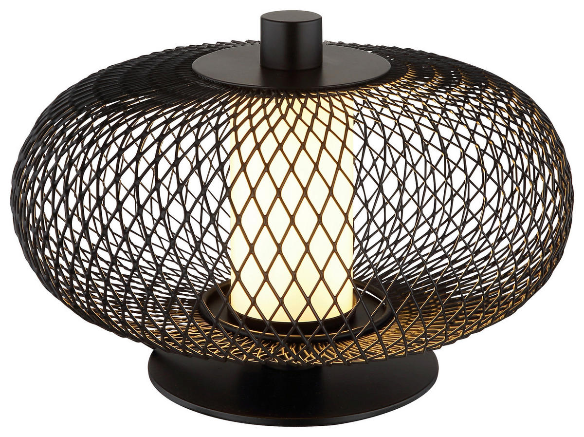 GLOBO LED-Tischleuchte ASTARI 51270108 Opal schwarz Metall Kunststoff H/D: ca. 15x22 cm 1 Brennstellen ASTARI - schwarz/Opal (22,00/15,00cm) - GLOBO