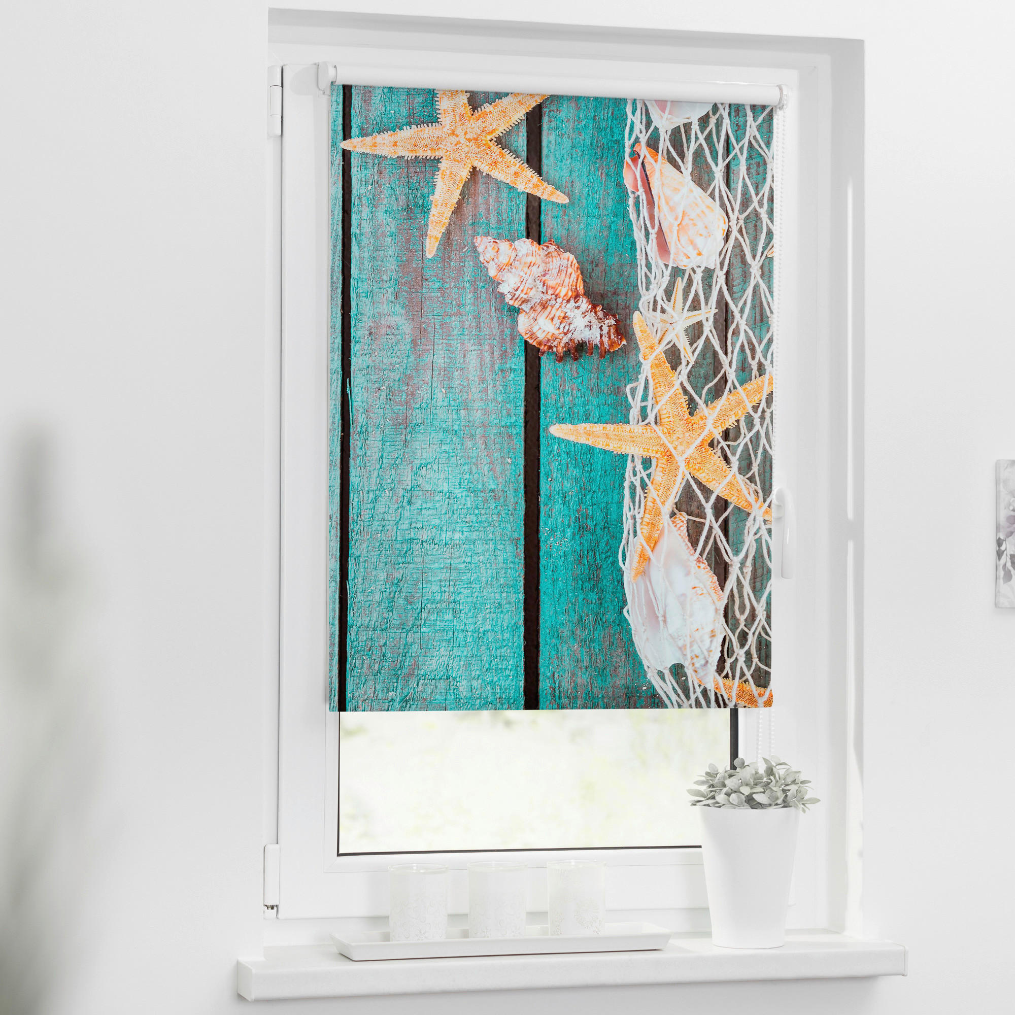 LICHTBLICK Rollo Bretter Beach petrol B/L: ca. 80x150 cm Bretter Beach - petrol (80,00/150,00cm) - LICHTBLICK