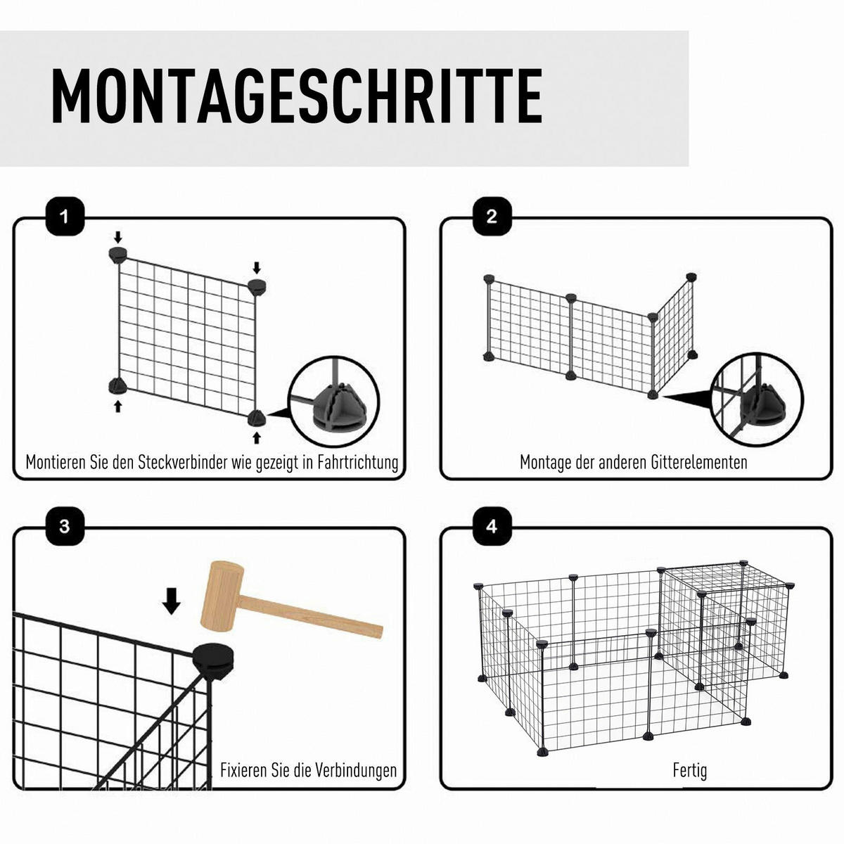 PawHut Freigehege schwarz Metall B/H/L: ca. 73x36x106 cm Freigehege - schwarz (106,00/73,00/36,00cm) - PawHut