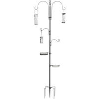 PawHut Tier-Zubehör schwarz Edelstahl B/H/L: ca. 54,5x54,5x208 cm Vogelfutterspender - schwarz (208,00/54,50/54,50cm) - PawHut