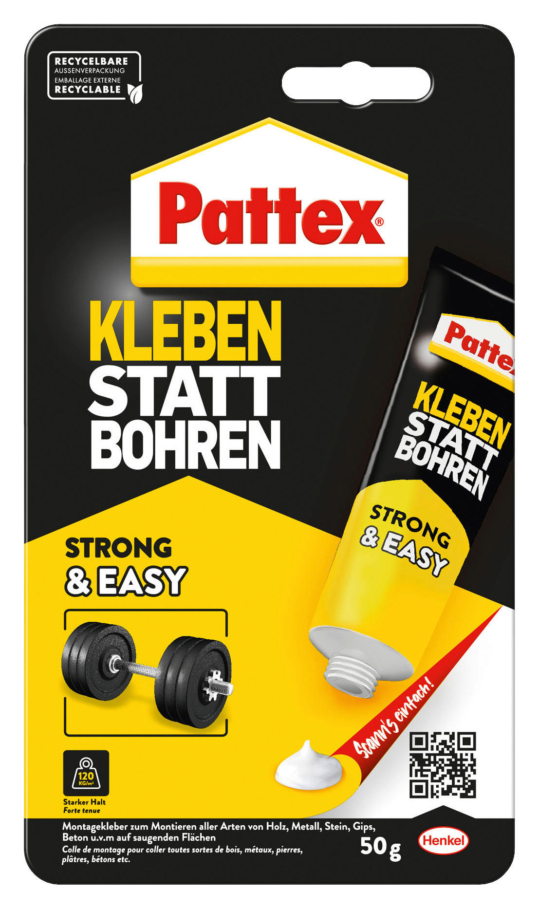 Pattex Montagekleber Kleben statt Bohren ca. 50 g Kleben statt Bohren - Pattex