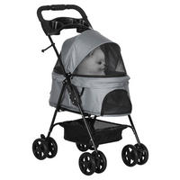 PawHut Hunde-Zubehör grau Polypropylen B/H/L: ca. 45x67x96 cm Hundewagen - grau (96,00/45,00/67,00cm) - PawHut