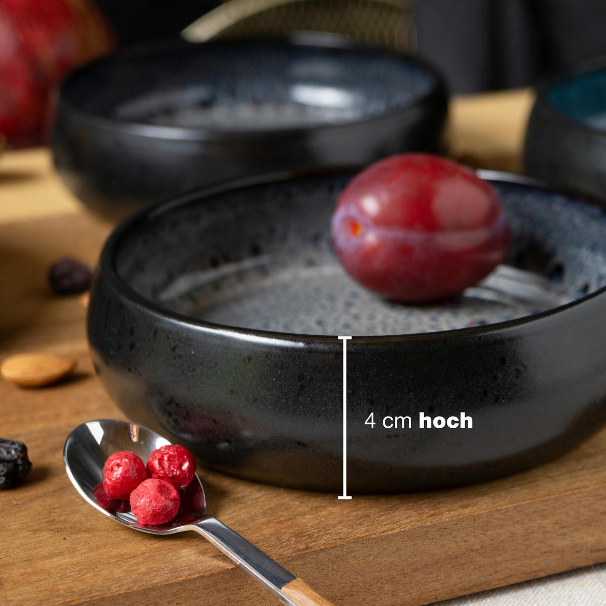Moritz & Moritz Dessertschalen-Set grauschwarz Steinzeug H/D: ca. 5x19 cm Dessertschalen_4erSet - grauschwarz (19,00/5,00cm) - Moritz & Moritz