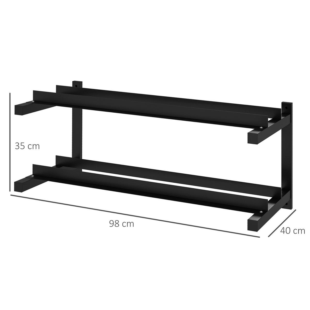 SPORTNOW Hantelständer schwarz Edelstahl B/H/L: ca. 40x98x35 cm Hantelständer - schwarz (35,00/40,00/98,00cm) - SPORTNOW