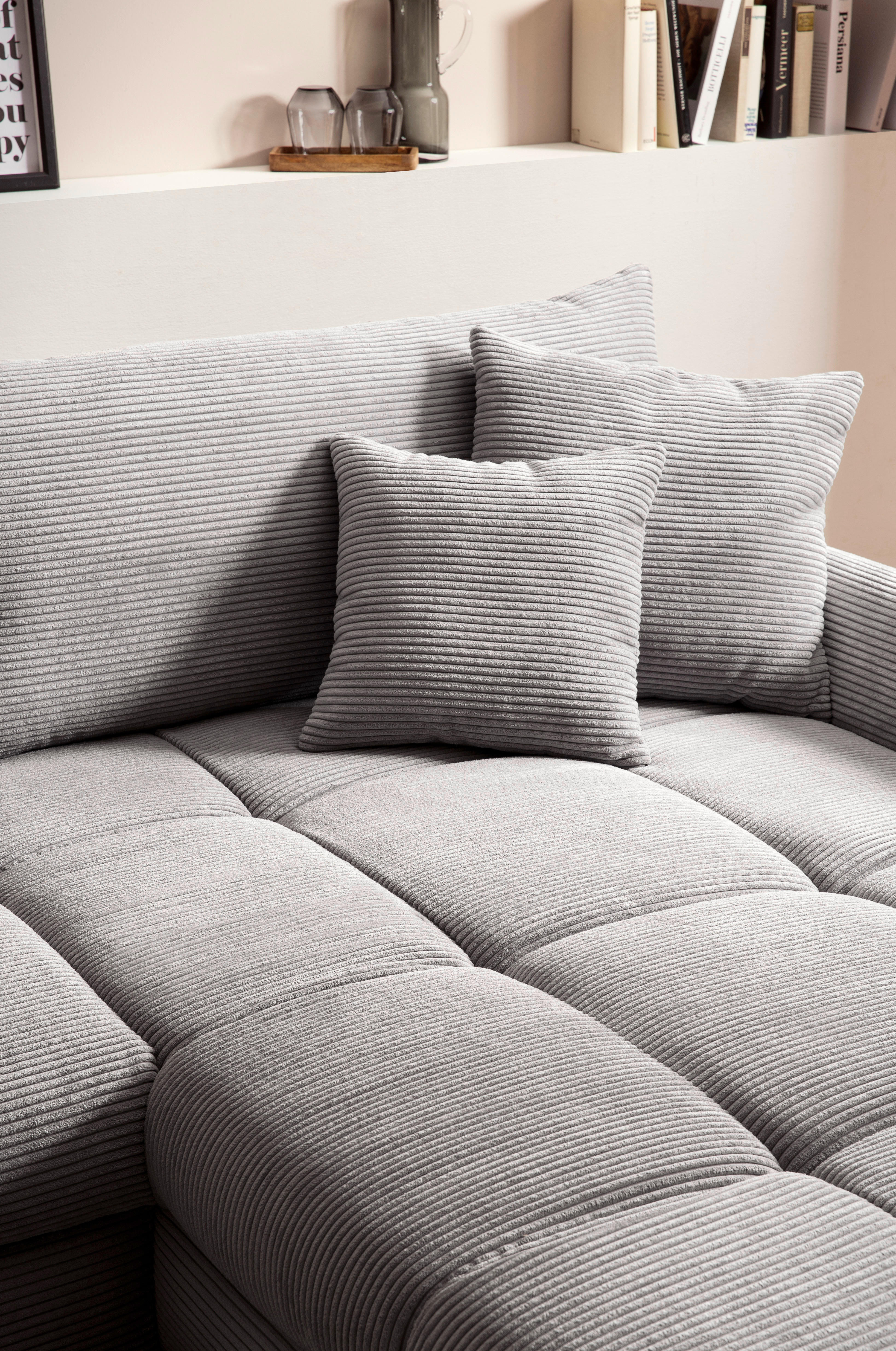 Thumbnail - Ecksofa grau Microfaser B/H/T: ca. 332x96x227 cm