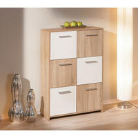 Kommode Egadi Eiche Sonoma Nachbildung weiß B/H/T: ca. 77x115x30 cm Egadi - Eiche/weiß (77,00/115,00/30,00cm) - Inter Link