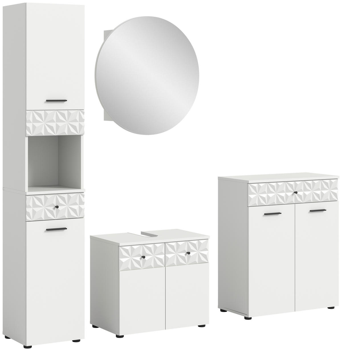 Badezimmer-Set Prisma weiß B/H/T: ca. 145x187x37 cm Prisma - weiß (145,00/187,00/37,00cm) - xonox.home