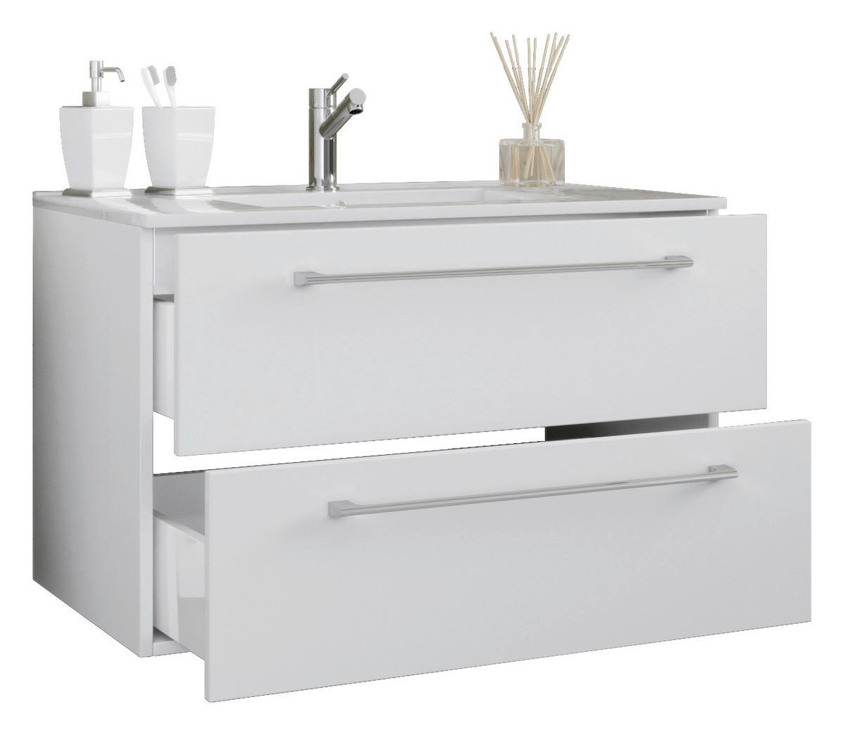 Badblock 2tlg-Badinos weiß weiß B/H/T: ca. 81x52x46 cm 2tlg-Badinos - weiß (81,00/52,00/46,00cm) - VCM Möbel