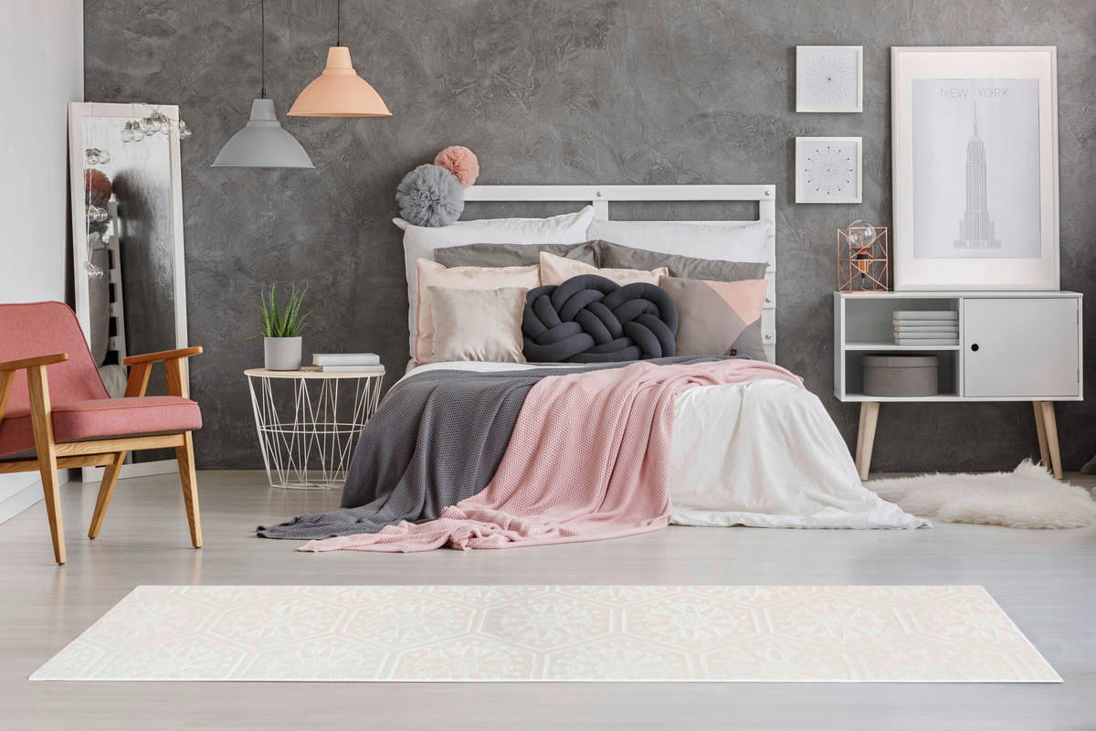 360Living Teppich Monroe weiß B/L: ca. 80x300 cm Monroe - weiß (80,00/300,00cm) - 360Living