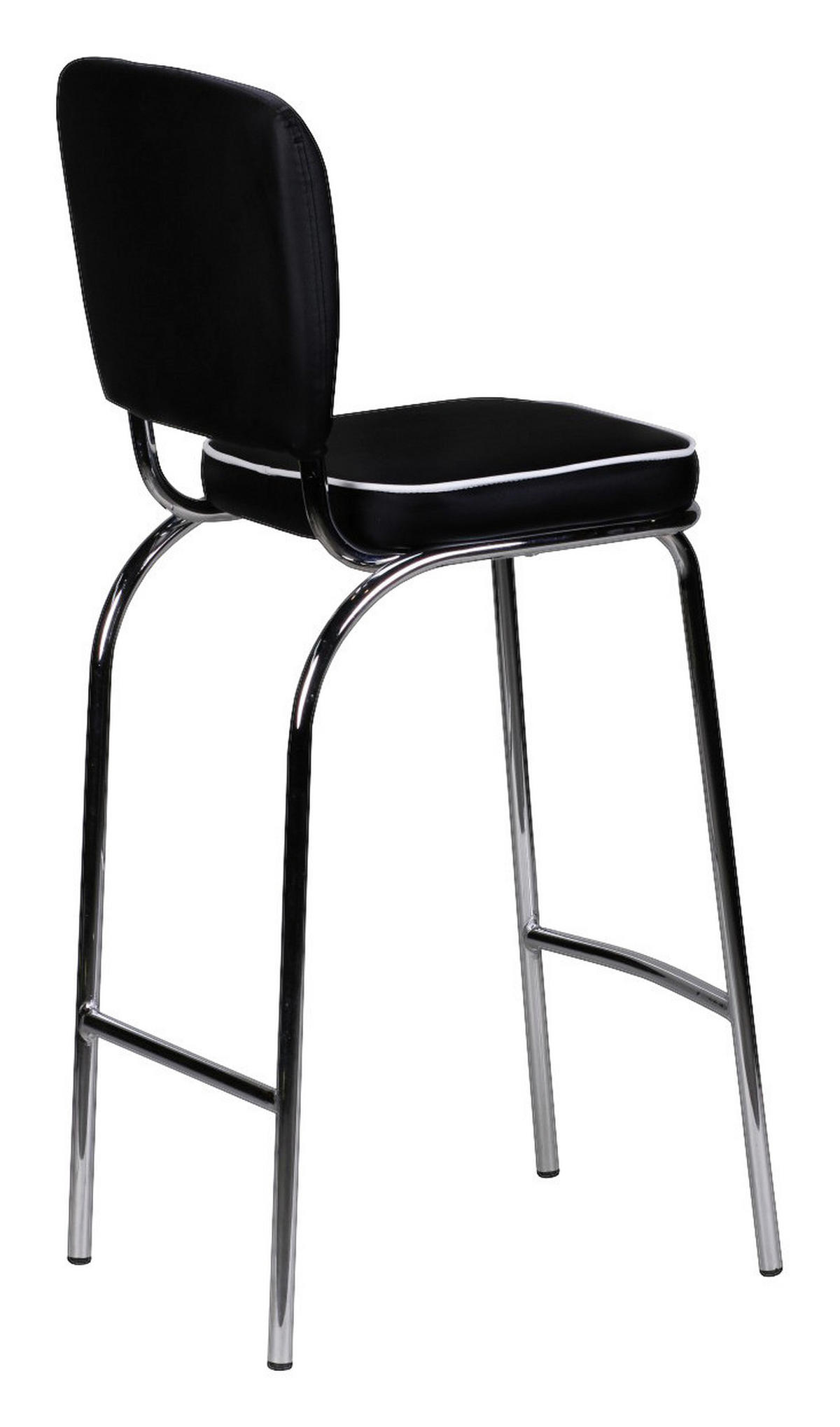 Barhocker schwarz weiß Chrom Kunstleder Kunstleder Metall B/H/T: ca. 40x110x38 cm Barstuhl Diner - weiß/schwarz (40,00/110,00/38,00cm) - Wohnling