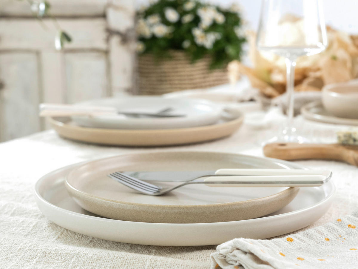 CreaTable Tafelservice Uno Toscana mehrfarbig Steinzeug 12 tlg. Uno Toscana - mehrfarbig - CreaTable