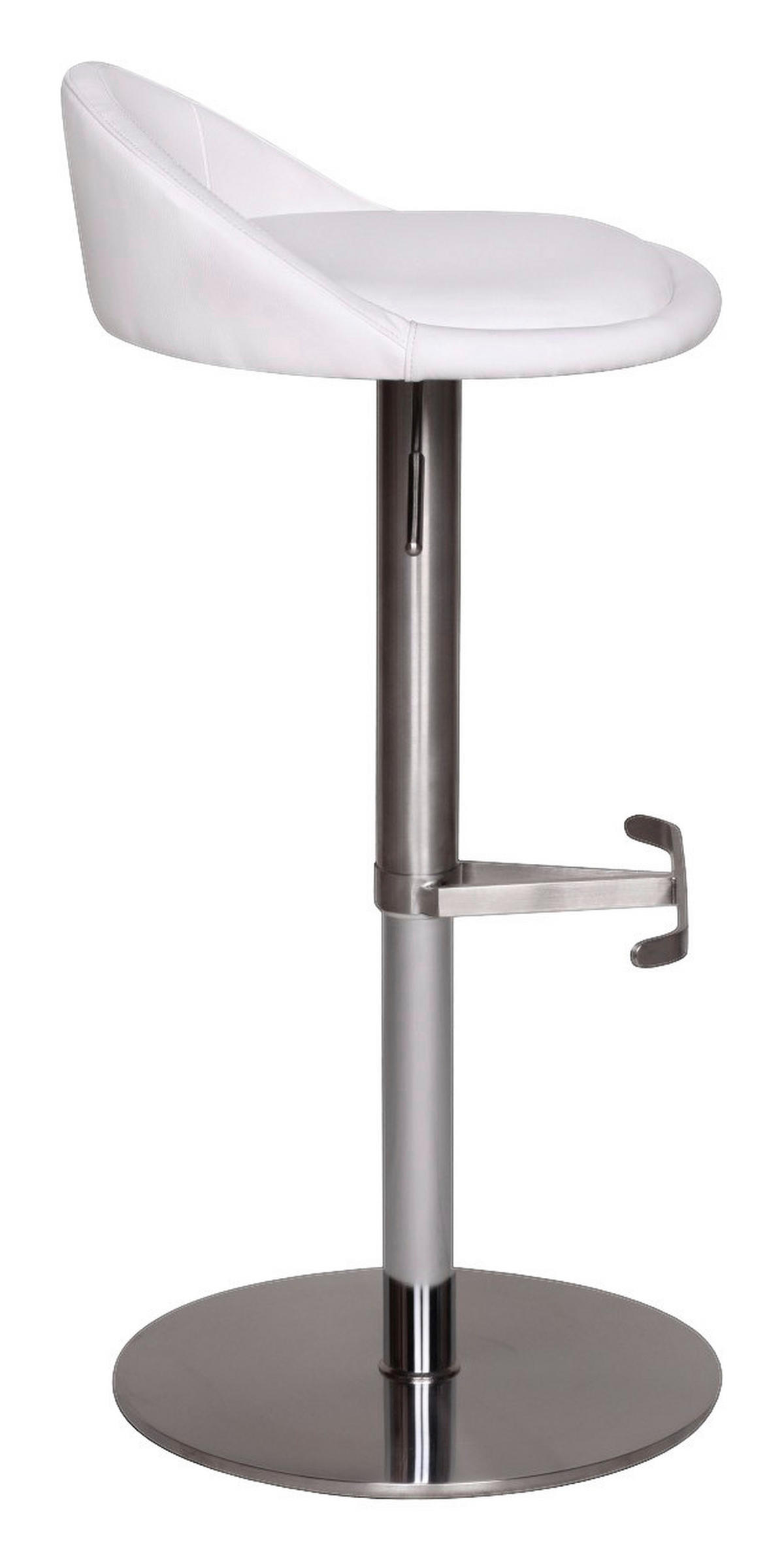 Barhocker weiß Edelstahl Kunstleder Edelstahl Edelstahl Barhocker - weiß/Edelstahl - Wohnling
