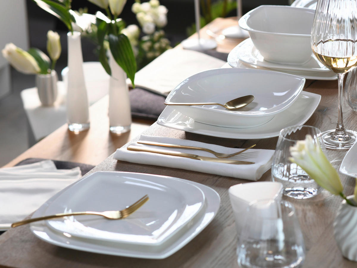 CreaTable Kombiservice Melbourne weiß Porzellan 16 tlg. Melbourne - weiß - CreaTable